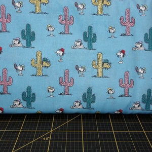 Springs Creative. Peanuts Everyday. Snoopy And Cacti Light Blue