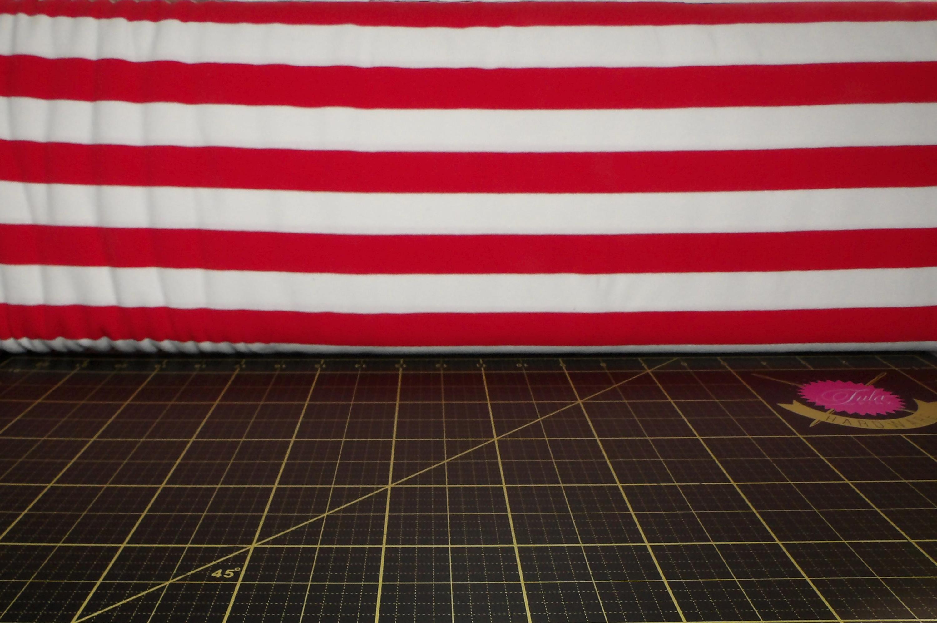 Art Gallery. Striped Bold Red KNIT 58/60 inch