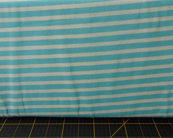Art Gallery. Striped Alike Aqua KNIT 58/60 inch