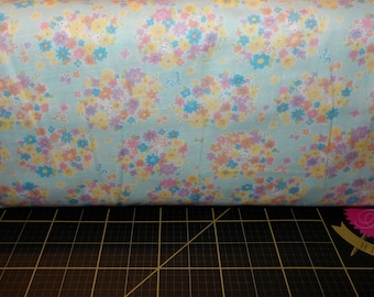 Cosmo. Floral Blue DOUBLE GAUZE 43/44 inches wide