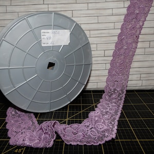 Stretch Raschel Lace, 3802 - Lilac 3802-088 - bundle of lingerie stretch lace