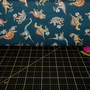 Michael Miller. Dinosaurs, Dinosaurs. Dinomighty Teal DIGITALLY PRINTED