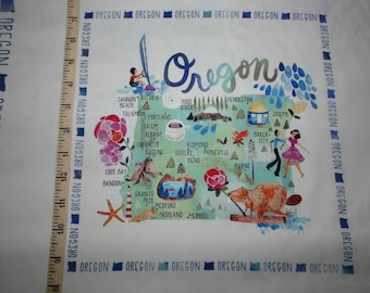 Windham Fabrics. State Cottons. Oregon Panel DIGITALLY PRINTED 2/3 yd