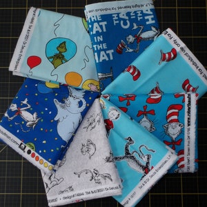 Celebrate Seuss Fat Quarter Bundle - 7 Piece Cat in the Hat, Horton Hears a Who FQ Bundle - Panel Options Offered - 100% cotton woven