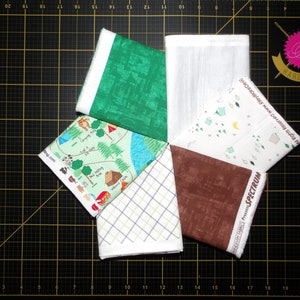Camping Club Fat Quarter Bundle - 6 Stück Kindertier Camping / Waldtier FQ Bundle - 100% Baumwolle - Panel Option Extra