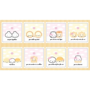 Michael Miller. The Dimsum Steam Team. Dimsum Love Puns Panel 2/3 yd - Cotton Fabric By The Yard - Choose Your Cut