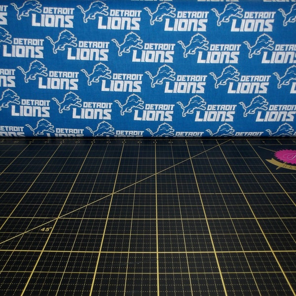 Fabric Traditions. NFL Detroit Lions Logo 58/60 wide