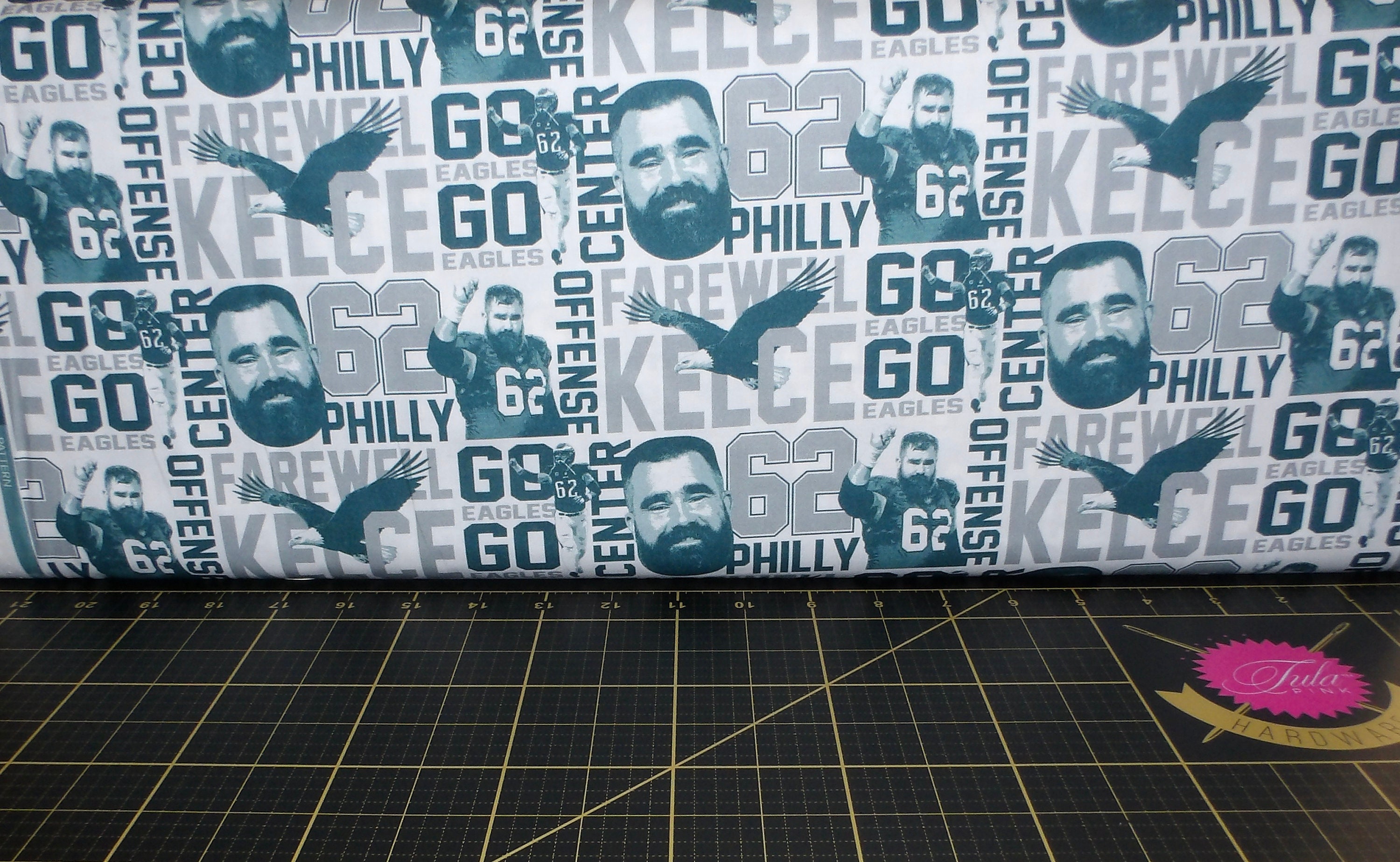 Paintbrush Studio. Farewell Kelce. Go Eagles Go - Jason Kelce Retirement Fabric