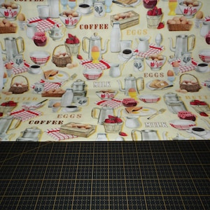 Michael Miller. Early To Rise. Eggscellent Breakfast Butter - farmhouse style breakfast fabric