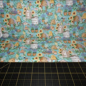 Michael Miller. Bee Culture. Busy Bee Farm Blue DIGITALLY PRINTED