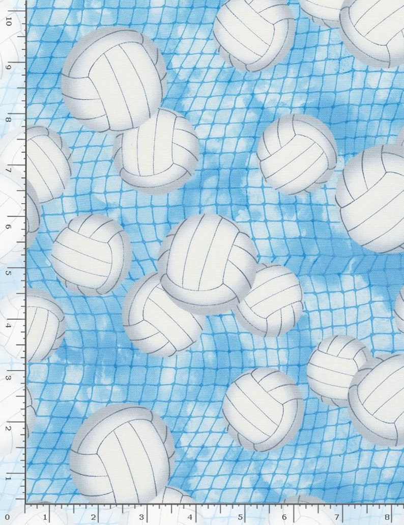 Timeless Treasures Volleyball Blue Choose your cut of fabric in the drop down menu Sports