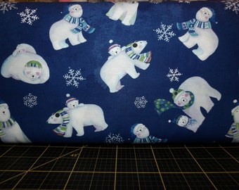 Clothworks. Snowville. Polar Bears Light Navy