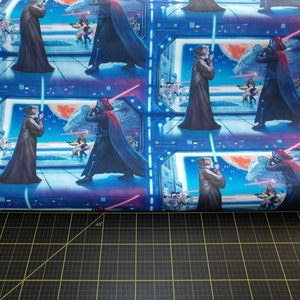 David Textiles. Epic Lucas Films. Obi Wan Battles Multi DIGITALLY PRINTED
