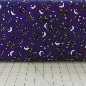 Riley Blake. Spooky Hollow. Bats Eggplant Sparkle