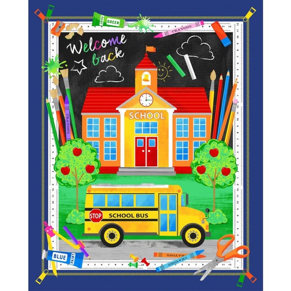 Michael Miller. Back To School. Welcome Back Panel Full Yard