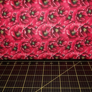 Northcott. Ooh La La. Packed Poppies Black