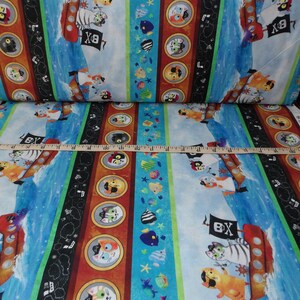 Northcott. Estremecerme bigotes. Pirate Cat Stripe IMPRESO DIGITALMENTE