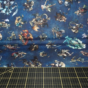 QT Fabrics. Wizards and Warriors. Character Toss Midnight