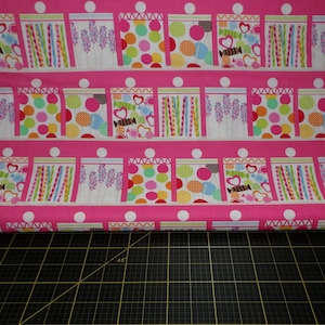 Blend Fabrics. Confectionery in Pink 2/3 Yard Repeat.