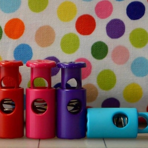 Set of 5 Cord Stoppers with Spring, 28mm - perfect for pouches, bags, and backpacks - Choose your color