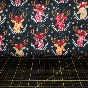 Timeless Treasures. Stag Heads FLANNEL
