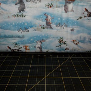 Michael Miller. Grandma&#39;s Christmas Wish. Snow Play Blue