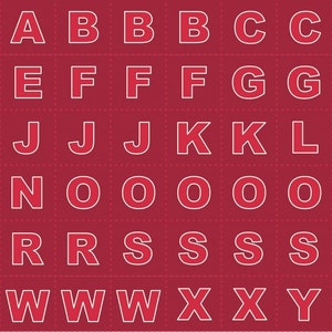 Lewis & Irene. Christmas Glow. Letters Panel 1/2 yd Red Glow in the Dark