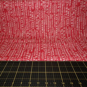 Windham Fabrics. Market Place. Words Red