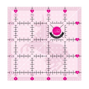 Tula Pink 4 1/2in Square Template with Unicorn - Tula Pink Pinkerville Design Ruler