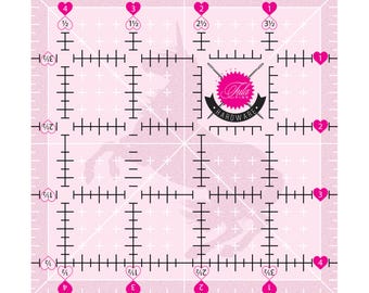 Plantilla cuadrada Tula Pink de 11,5 cm con unicornio - Regla de diseño Tula Pink Pinkerville