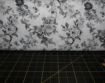 In The Beginning. Decoupage. Toile Black DIGITAL PRINT - can be used to color or embroider by hand just as much as quilting!