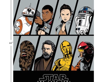 Camelot-tyger. Star Wars. Den siste Jedin. Panel med karaktärer från motståndsrörelsen i sten, hel meter.
