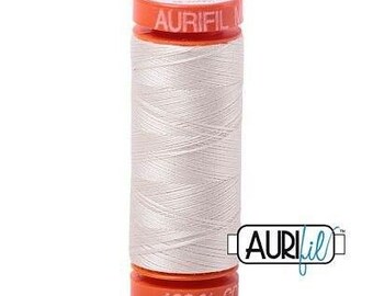 Aurifil. Silver White Cotton Mako Thread 50wt 200m Spool 2309