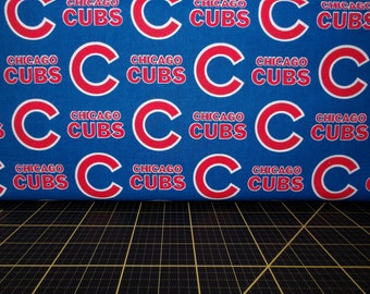Fabric Traditions. MLB Chicago Cubs Medium Blue 58/60 Inches Wide