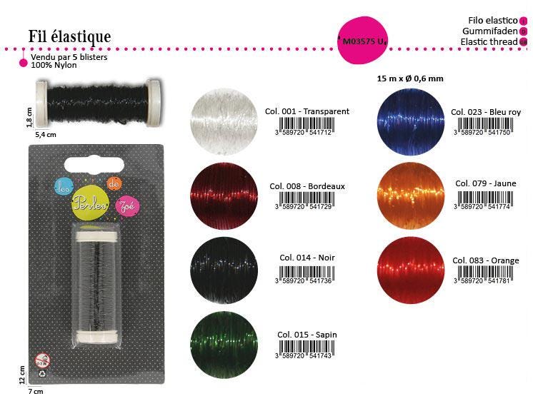 Nigoz 1 Rouleau De Fil élastique Solide Transparent De 1 Mm Pour La Fabrication De Bijoux, Colliers, Bracelets, 1 Rouleau, 5 M