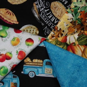 Happy Harvest Fat Quarter Bundle - 7 Piece Timeless Treasures Fall Themed Harvest, Apple Picking, and Pumpkins FQ Bundle - 100% cotton woven