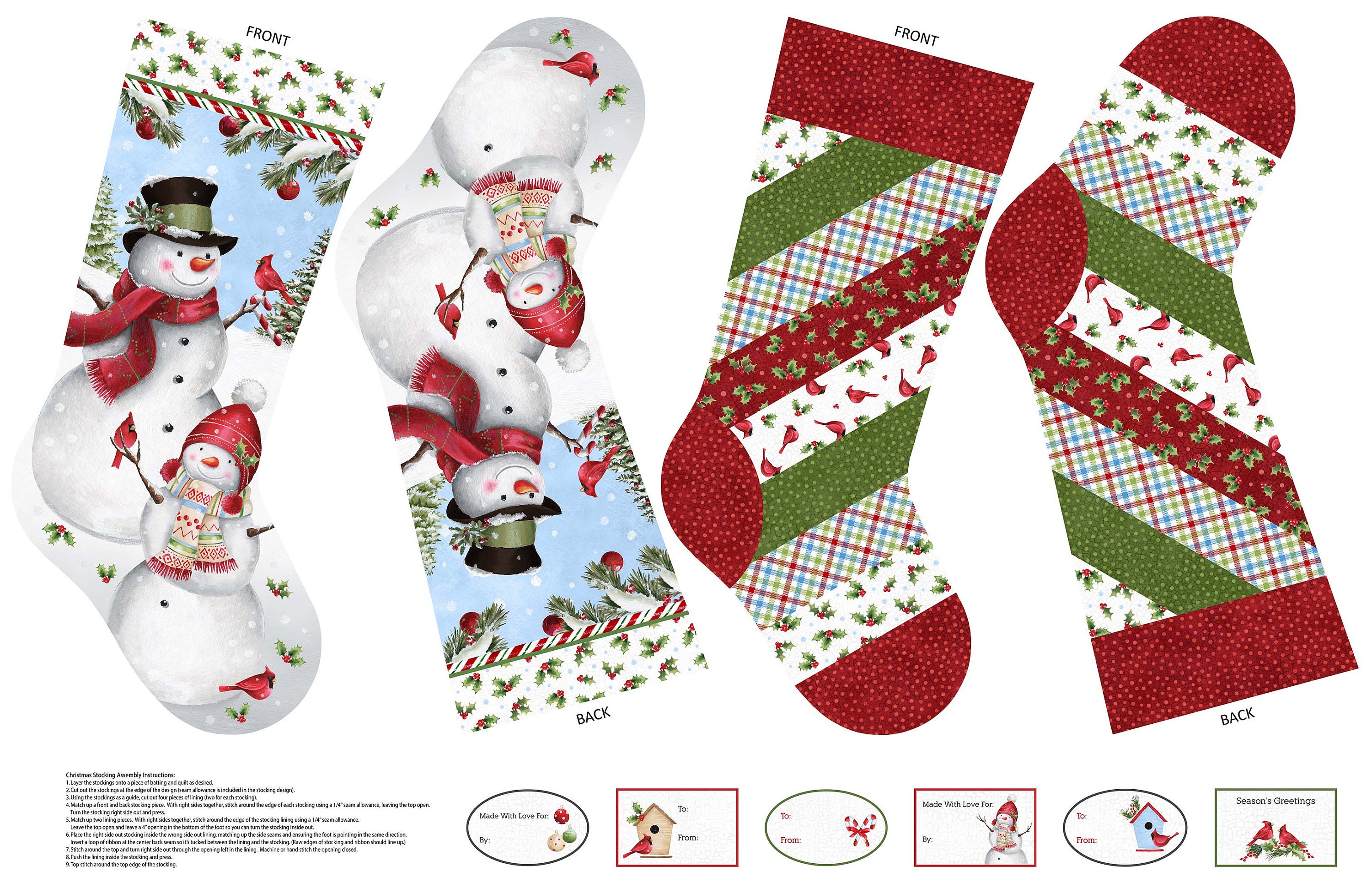Christmas Stocking Name Tag Sewing Pattern — Pin Cut Sew Studio