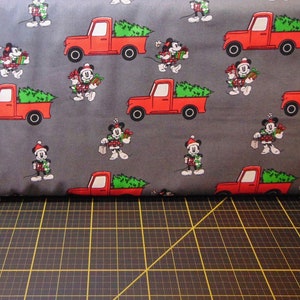 Springs Creative. Disney Holiday. Mickey Red Truck Christmas Grey