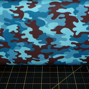 Robert Kaufman. Traditional Camo Blue DIGITALLY PRINTED