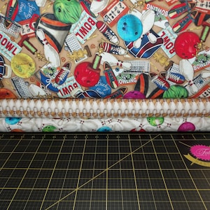 Tenpin Alley Fat Quarter Bundle - 3 Piece Retro Bowling FQ Set (option to select 3 yard set)