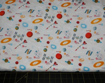 Cosmo. Outer Space White - Japanese Fabric (Designed and Printed in Japan)