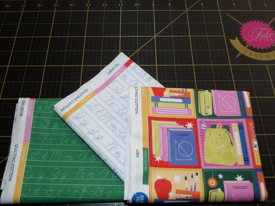 Kindergarten Cubbies Fat Quarter Bundle - 3 Piece Kids School FQ Set ...
