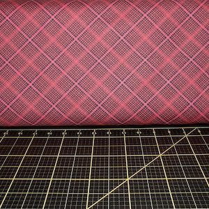 Benartex. A Botanical Season. Festive Tartan Red - Designed by Jackie Robinson