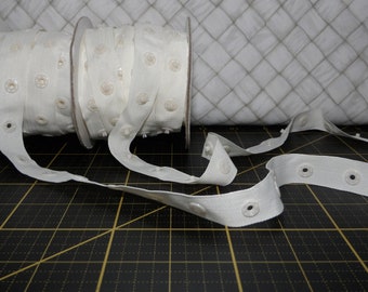 Snap Tape Cream - Baby and Toddler Clothing and Bib Closure Snaps by the yard - No need for a snap press!