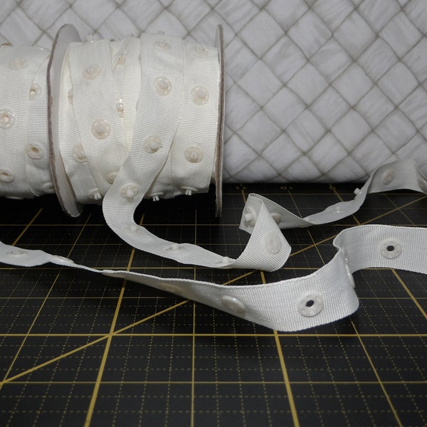 Snap Tape Cream - Baby and Toddler Clothing and Bib Closure Snaps by the yard - No need for a snap press!