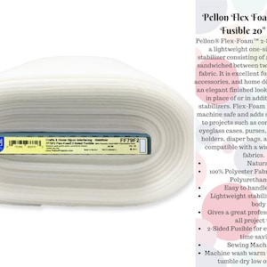 Flex Foam 2 Sided Fusible - 20 inches wide - choose your size of stabilizer