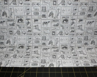 QT Fabrics. Country Farm. Farm Patch Ecru - Neutral, low volume farm fabric