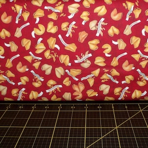 QT Fabrics. Order Up. Fortune Cookies Red