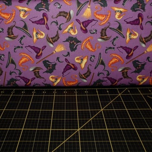 Windham Fabrics. Scaredy Cats. Hats With No Cats Purple - designed by Terri Degenkolb