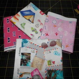 Un weekend di campeggio Fat Quarter Bundle - 4 pezzi campeggio / viaggio su strada FQ Bundle - Tessuto 100% cotone